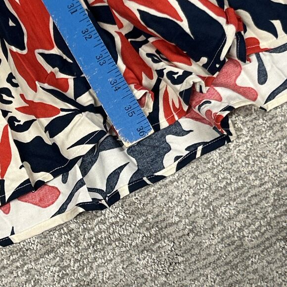 Evy's Tree Skirt Womens Large Tiered Maxi Skirt Red Navy Beige Floral Boho New - Picture 8 of 9